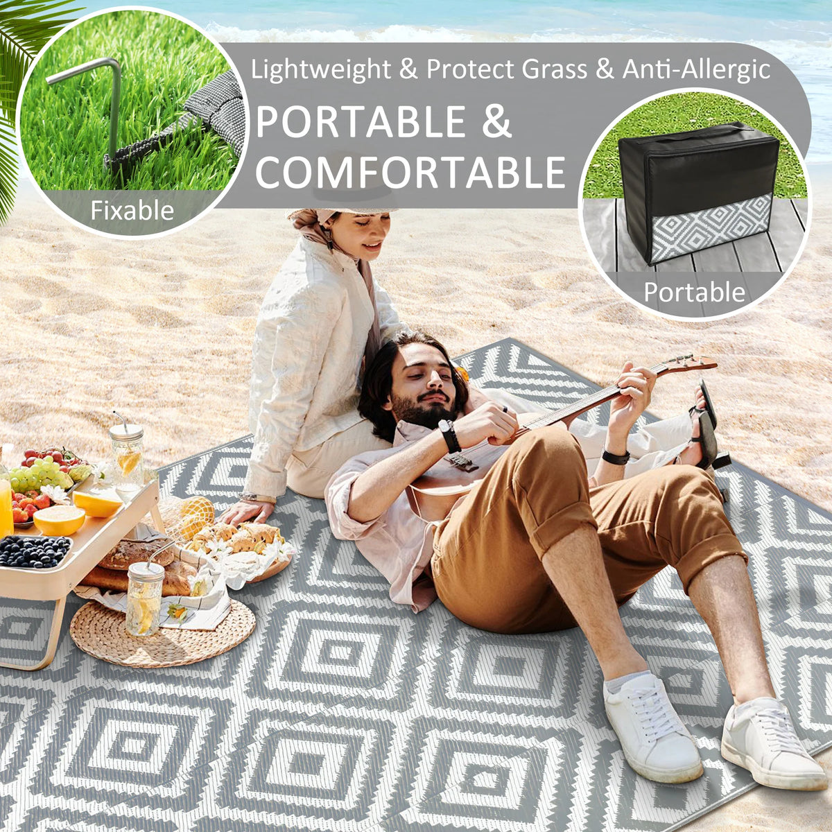 Outdoor Waterproof Plastic Straw Patio Rug