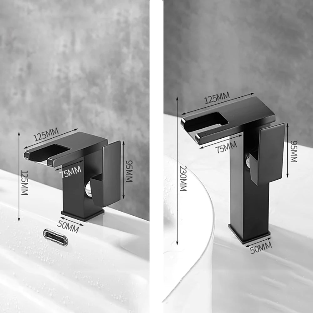 SAFLIHCAR LED Basin Faucet Single Handle Deck Mounted Bathroom Tap