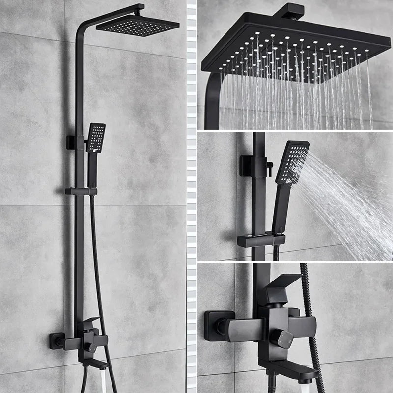 Shinesia Wall Mounted Bathroom Shower Faucet Swivel Spout Stainless Steel