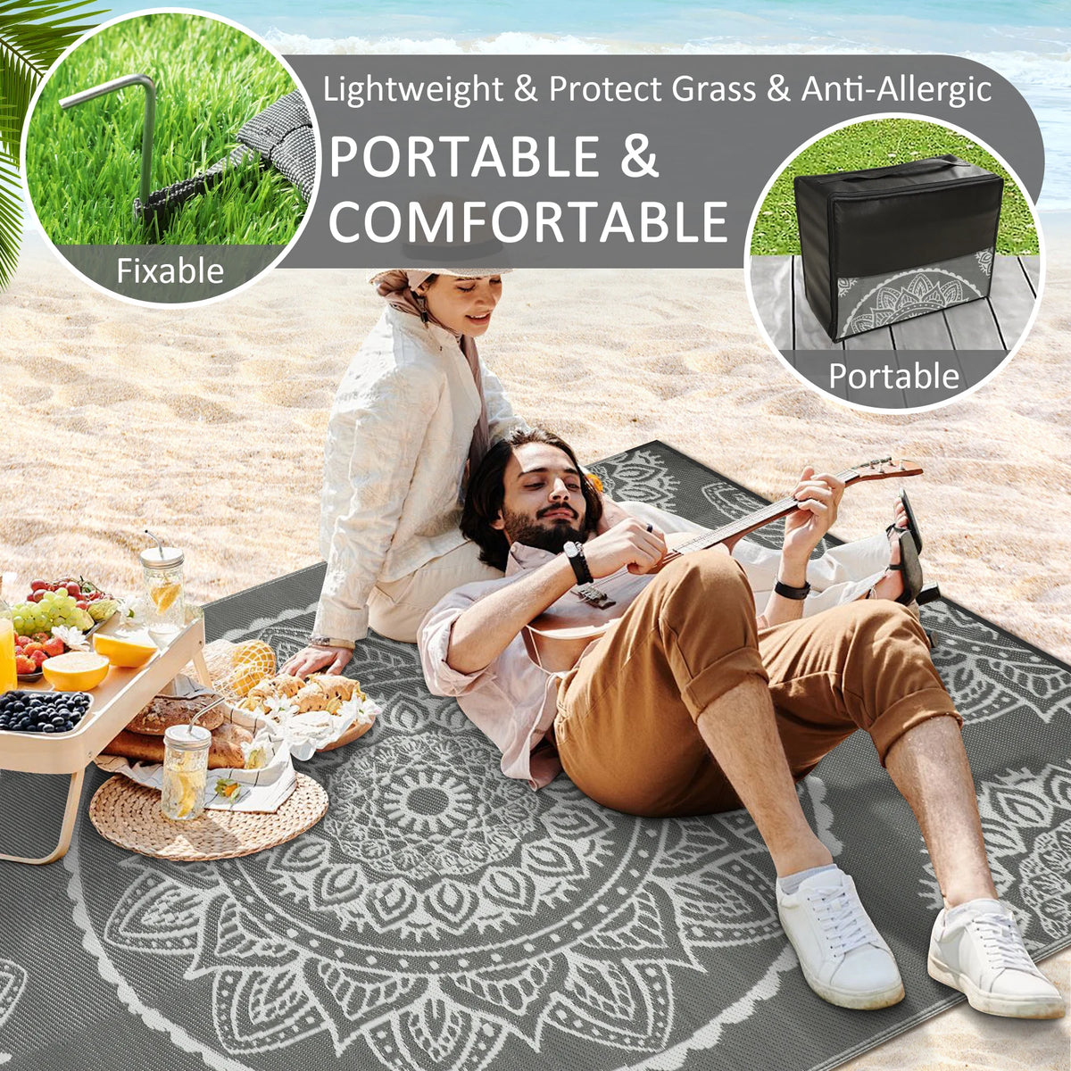 Outdoor Waterproof Plastic Straw Patio Rug