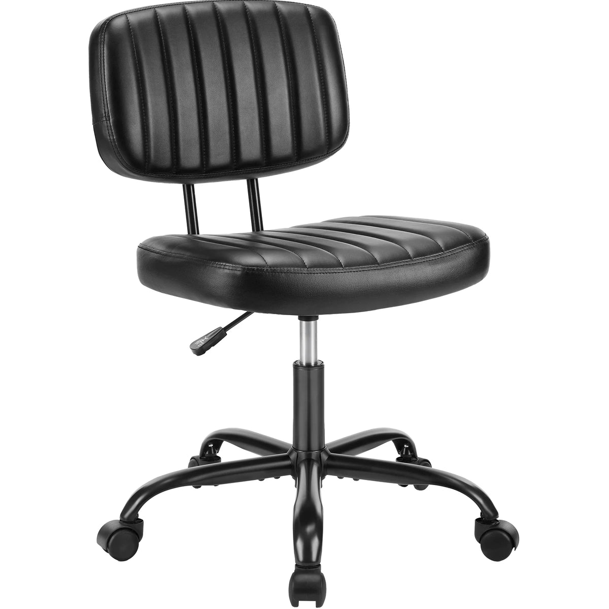 JHK Armless Office Chair Lumbar Support Height Adjustable Leather Swivel