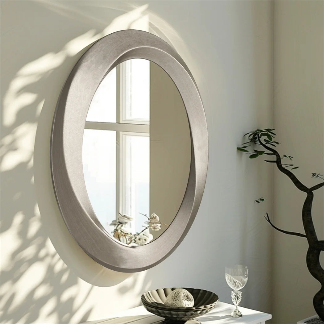 Luvodi Antique Beveled Framed Oval Glass Wall Mirror