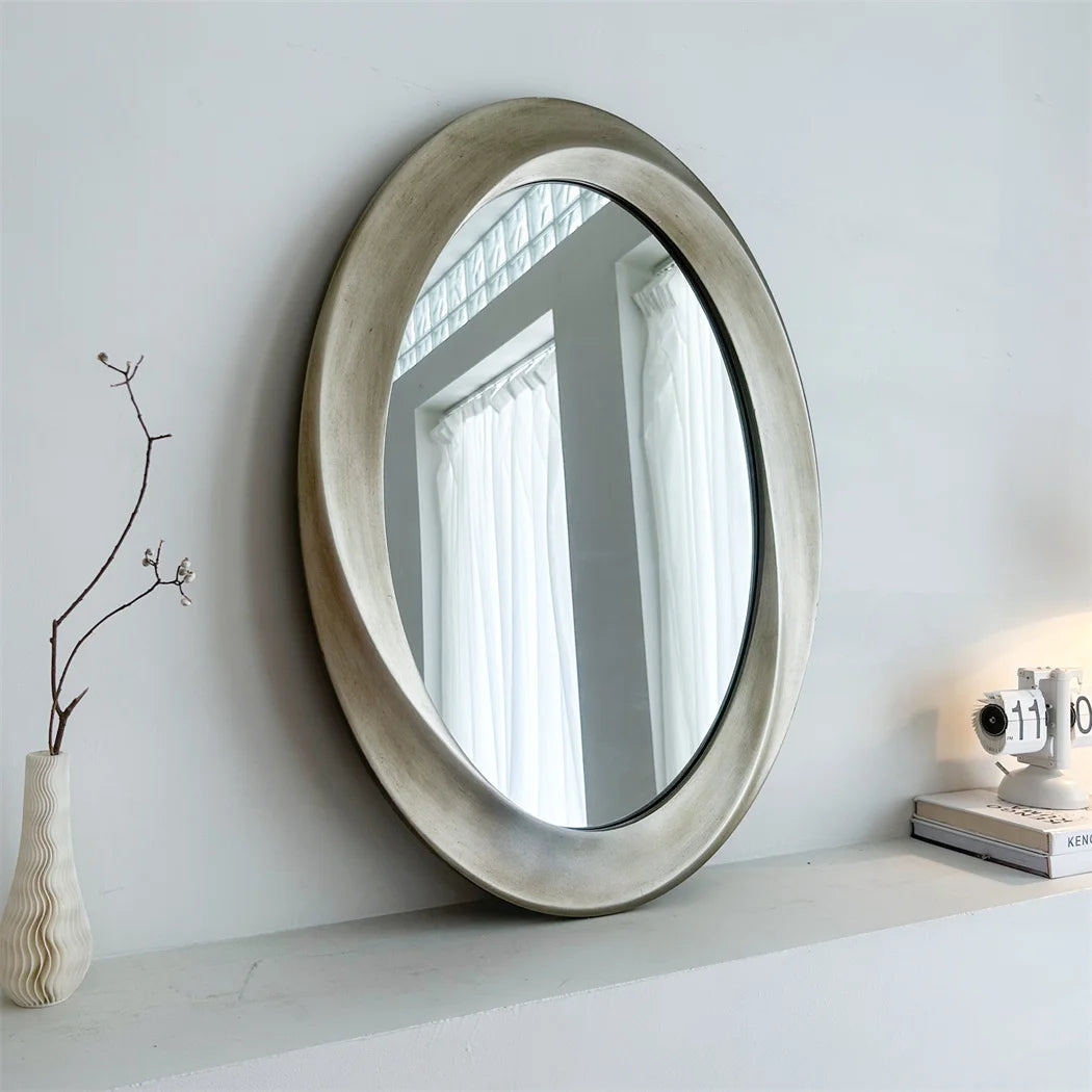 Luvodi Antique Beveled Framed Oval Glass Wall Mirror